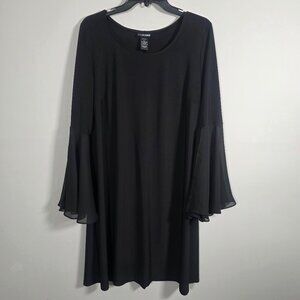 Lane Bryant Plus Size Black Dress with Chiffon‎ Bell Sleeves 18/20W